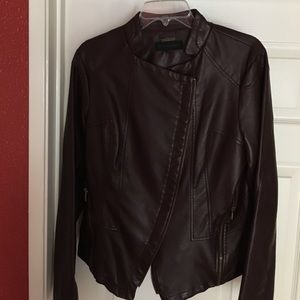 Faux leather jacket. Like brand new. Burgundy