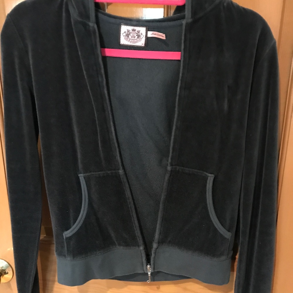 Black juicy suit with silver writing size Medium