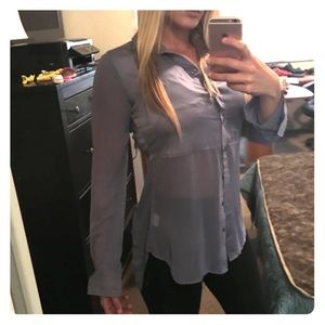 Size XS FreePeople brand - partially sheer blouse