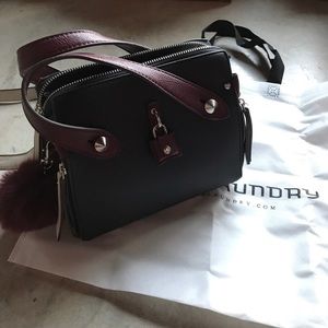 Chinese laundry burgundy/black/creams purse