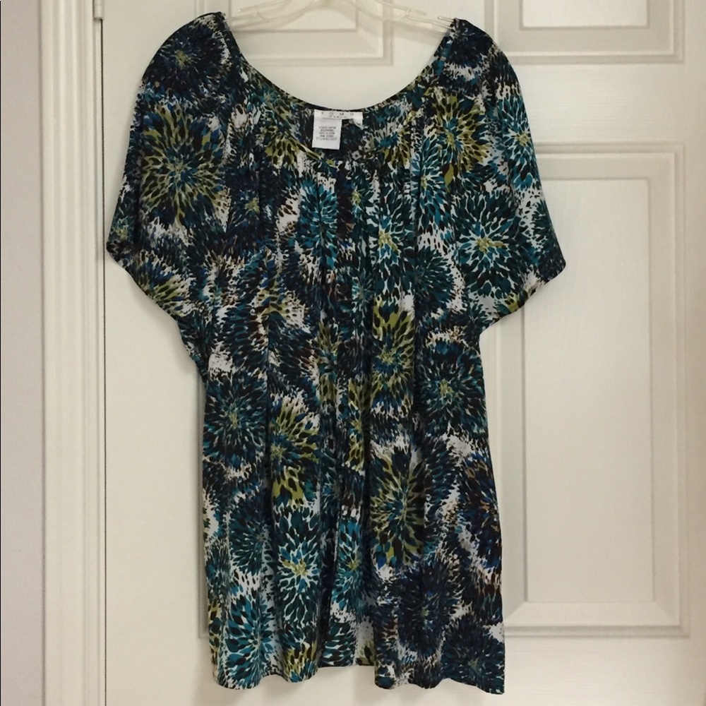 Como Woman - Short Sleeve Peasant Top  - Size 3X