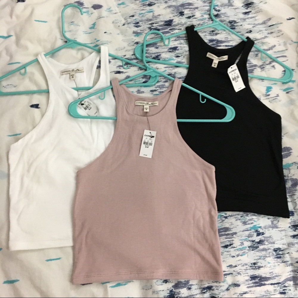 NWT Express OneEleven Halter Crop Tops-Bundle of 3