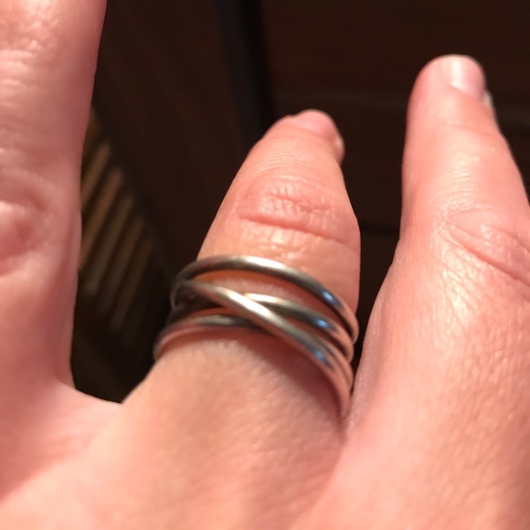 Sterling silver fixed position wrap ring - Picture 1 of 2
