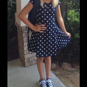 PS Aeropostale Navy & White Polka Dotted Dress