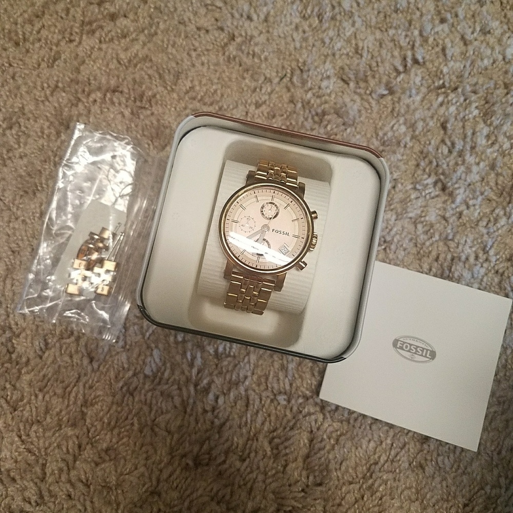 Rose Gold Fossil Watch Boyfriend Style