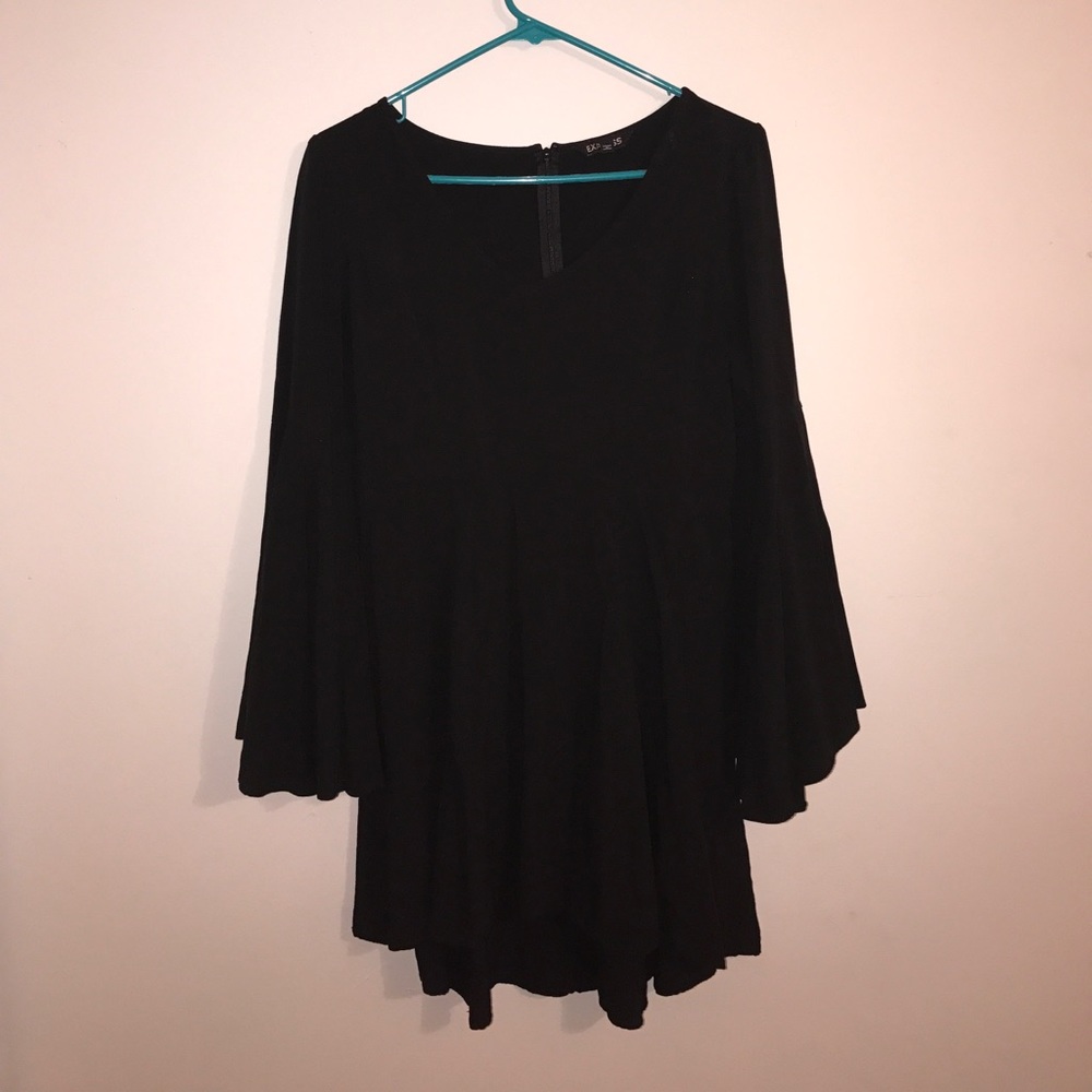 Black Mini dress with Bell sleeves