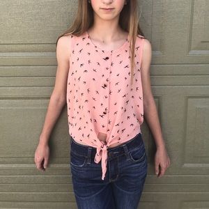 Sheer pink tank top