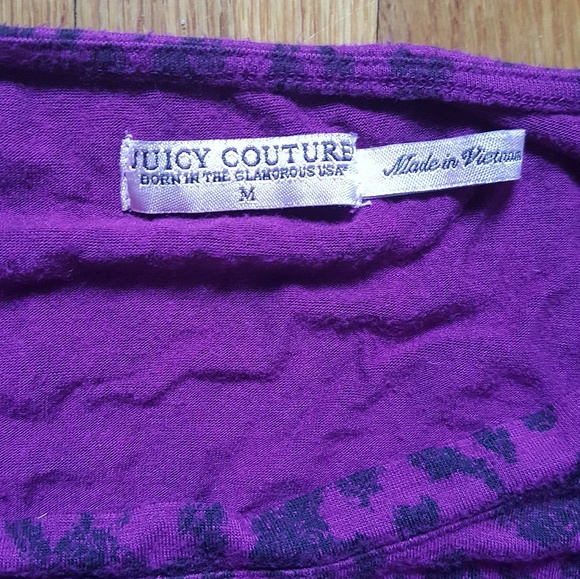 Juicy Couture Purple leopard print top Size Medium - Picture 2 of 2