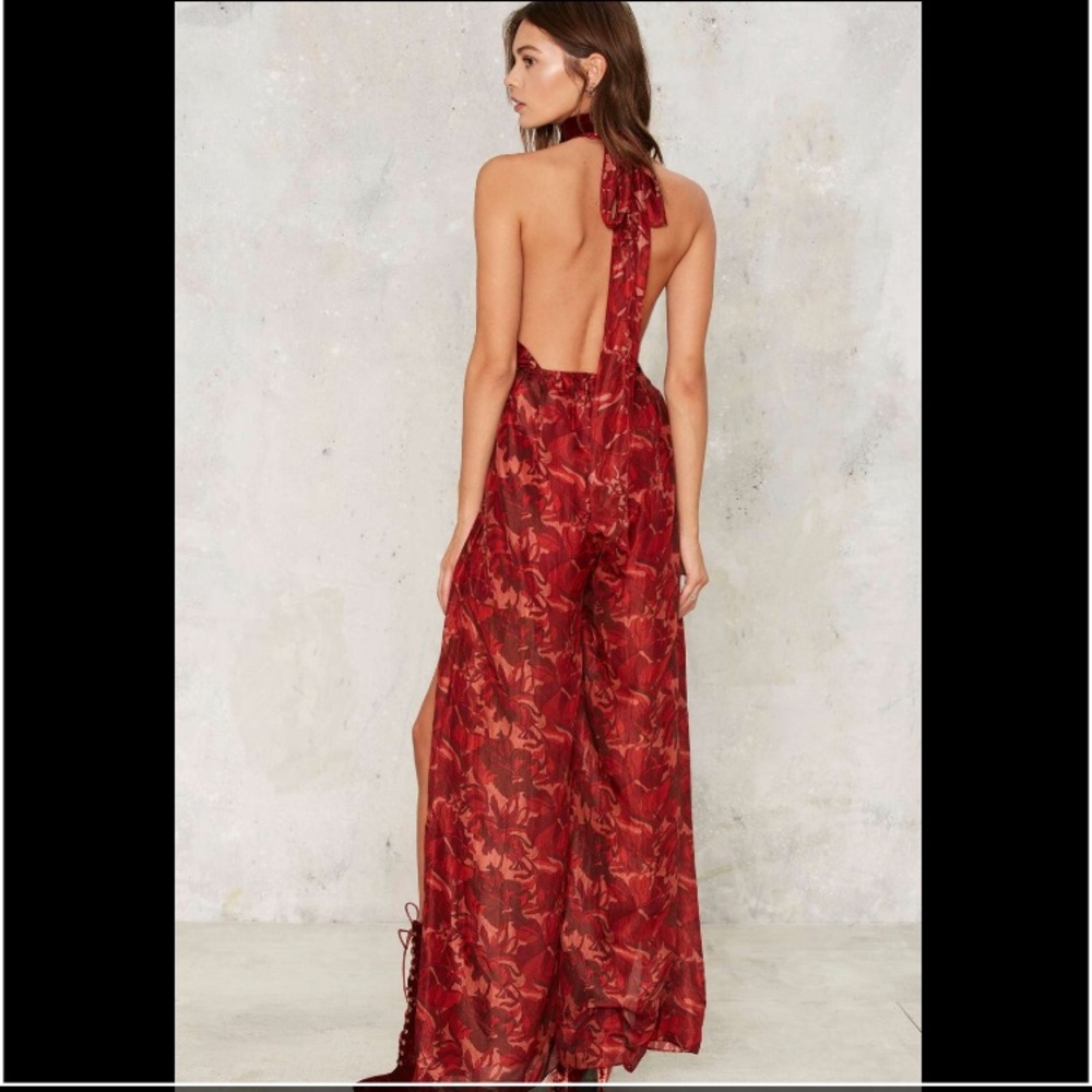 Silky Way plunging jumpsuit