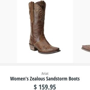Ariat zealous sandstorm cowgirl boots. BRAND NEW