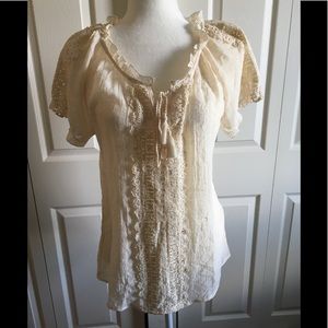 Boho Cream Peasant shirt