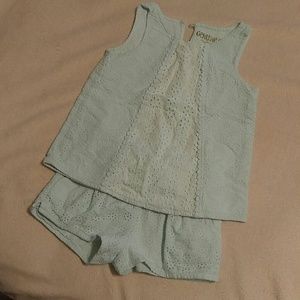 Sea foam green short set