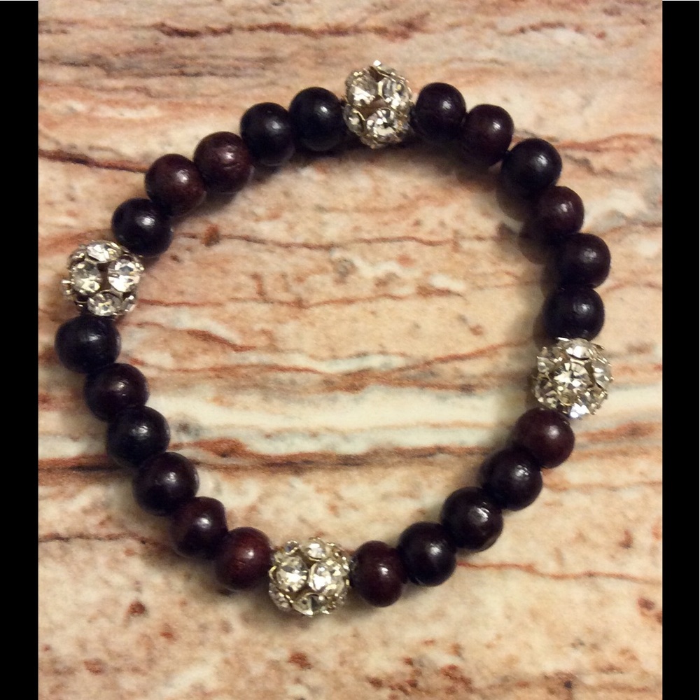 Lisa Freede Rosewood and Crystal Bracelet.