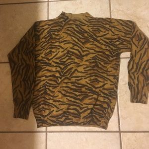 Vintage Pierre Cardin Tiger Print Sweater. Size S