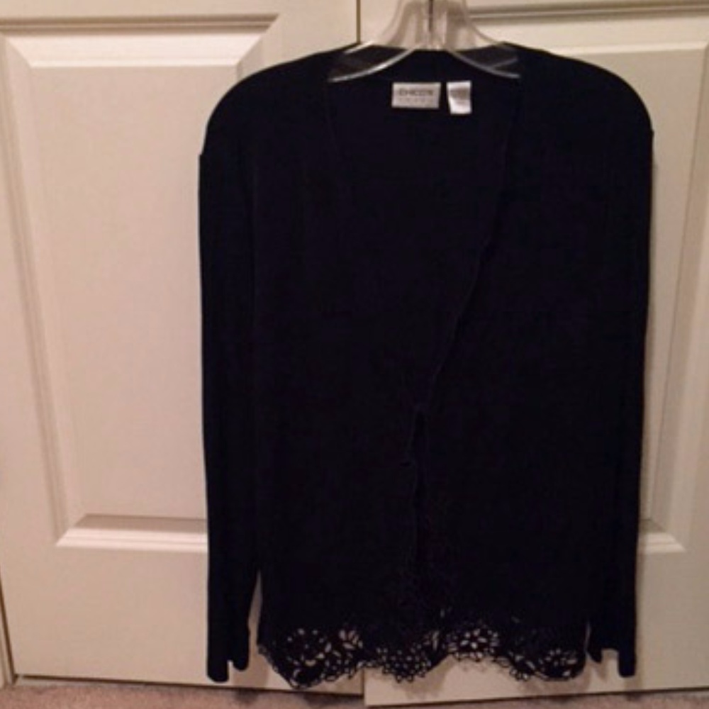 Chico's Travelers Lace-Bottom Jacket Sz 2 (10/12)