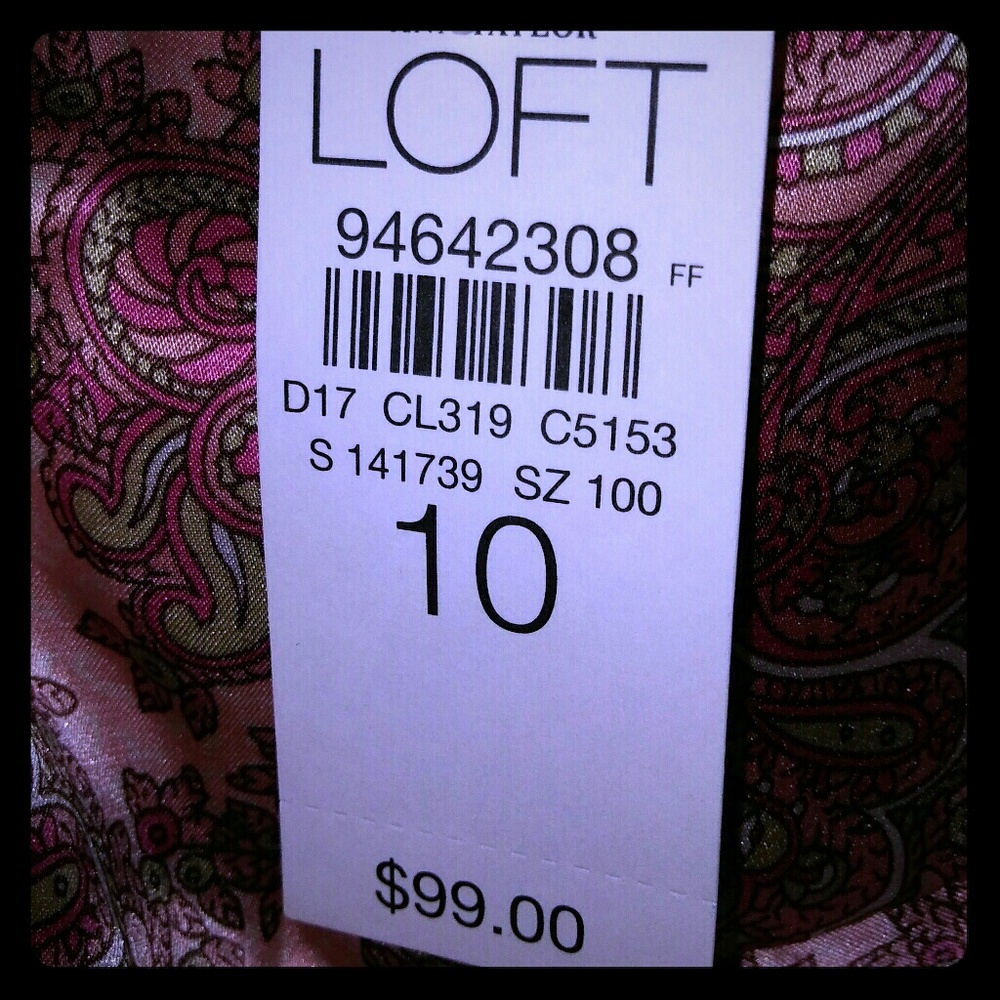 Loft Pink Paisley Halter Dress