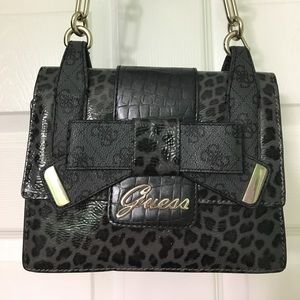 Tiny Guess Purse•Grey and Black Leopard Print