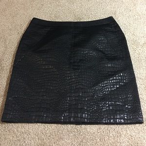 Black faux snake skin skirt