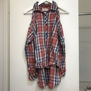 Ralph Lauren Cold Shoulder Plaid Shirt