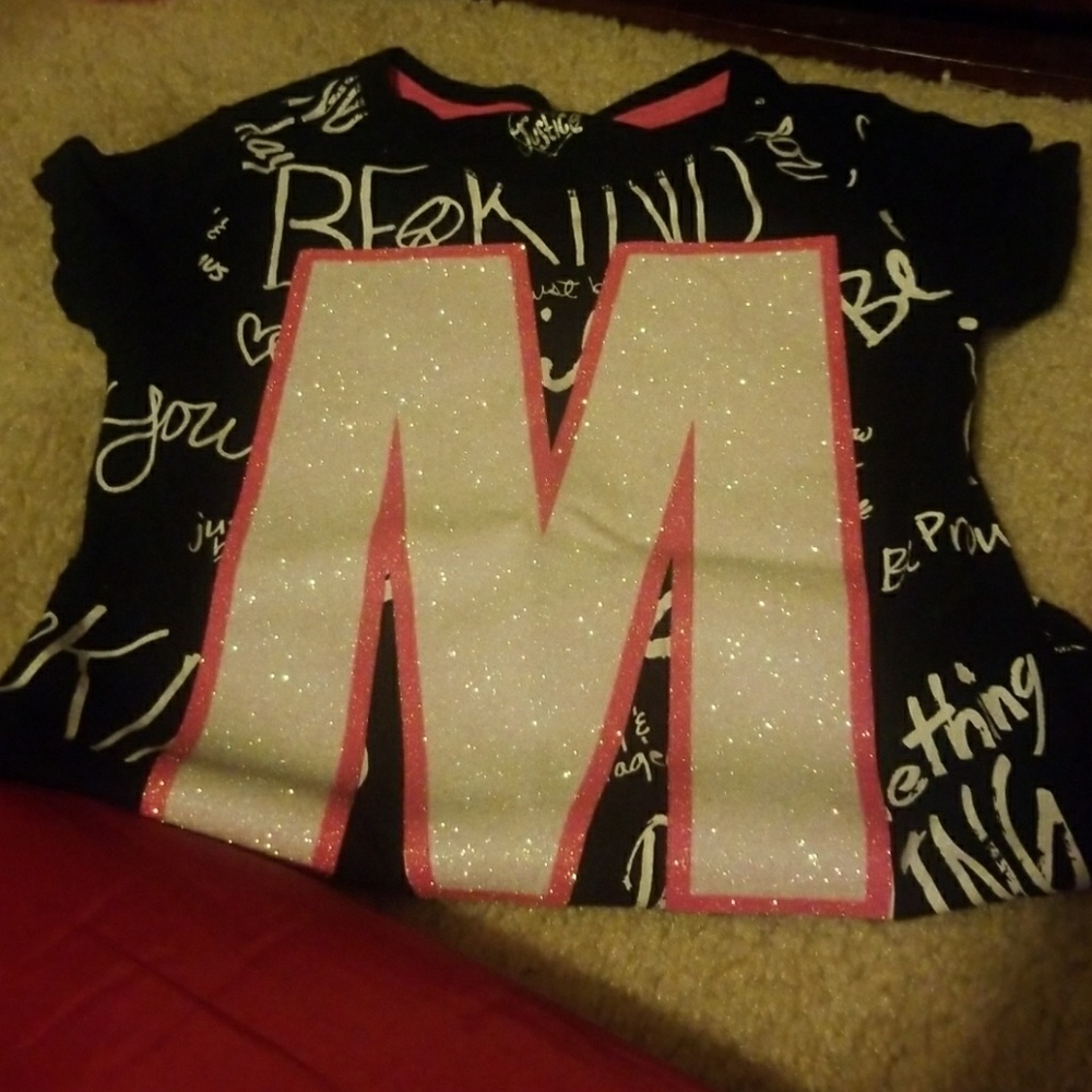 Black initial T-shirt