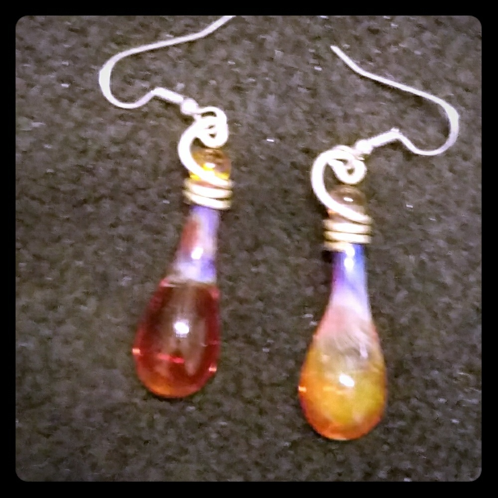 ❌🔥SOLD🔥❌*🌠DOUBLE-BLOWN GLASS BULB EARRINGS