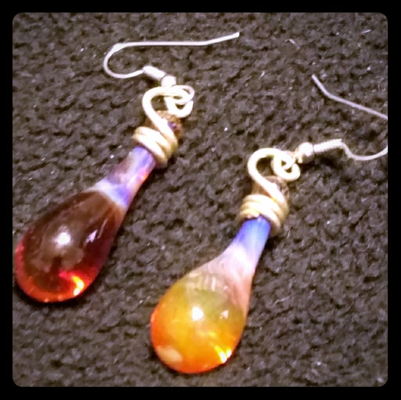 βπ₯SOLDπ₯β*π DOUBLE-BLOWN GLASS BULB EARRINGS - Picture 2 of 4