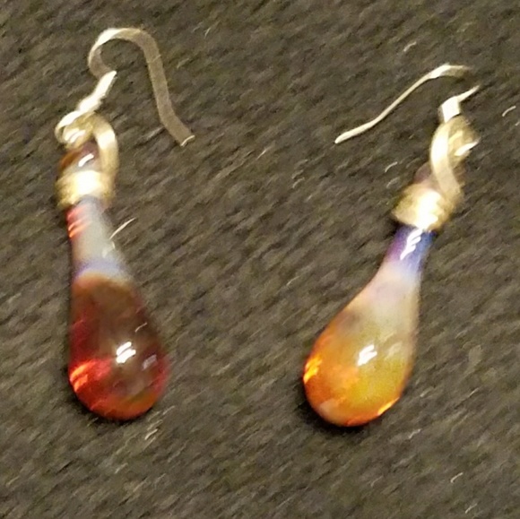 βπ₯SOLDπ₯β*π DOUBLE-BLOWN GLASS BULB EARRINGS - Picture 3 of 4