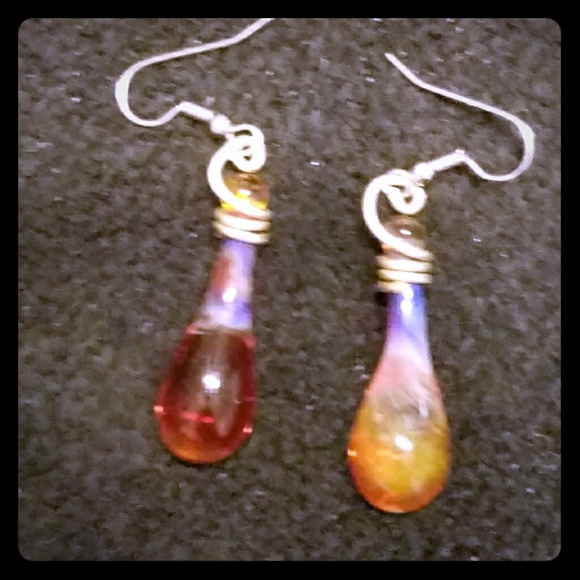 βπ₯SOLDπ₯β*π DOUBLE-BLOWN GLASS BULB EARRINGS - Picture 1 of 4