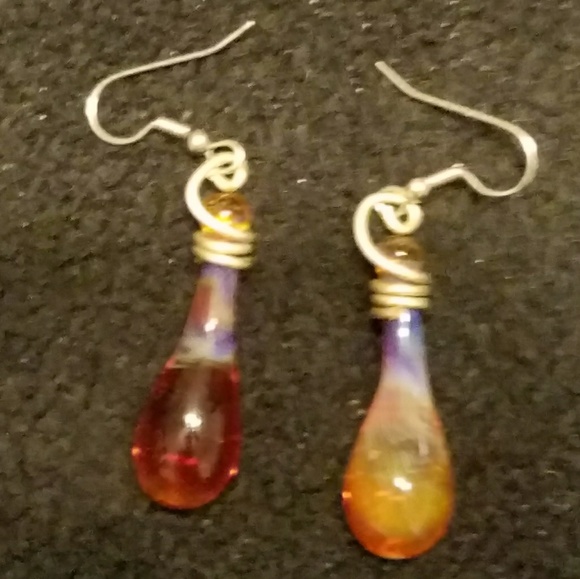βπ₯SOLDπ₯β*π DOUBLE-BLOWN GLASS BULB EARRINGS - Picture 4 of 4