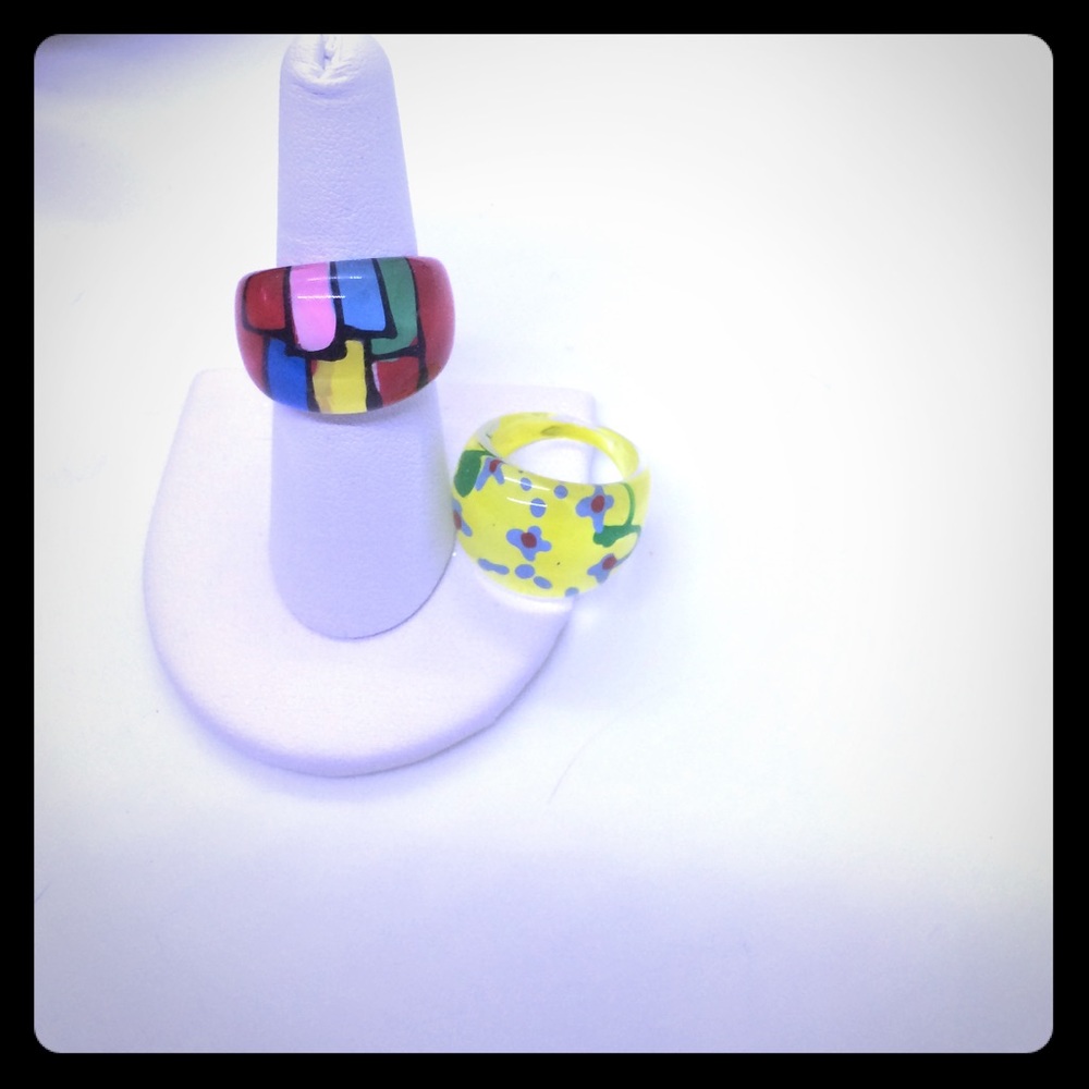 2 Retro Fashion Statement Rings
