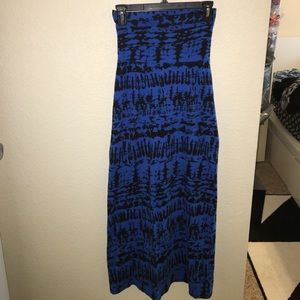 Black and Blue Tye Dye Maxi Skirt