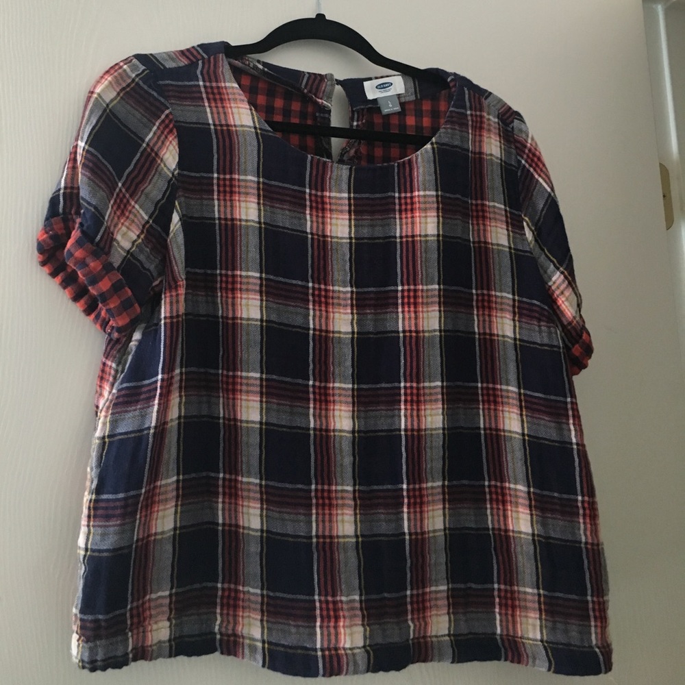 Old Navy short sleeved plaid shirt L