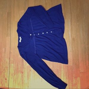 Navy blue light weight button up sweater