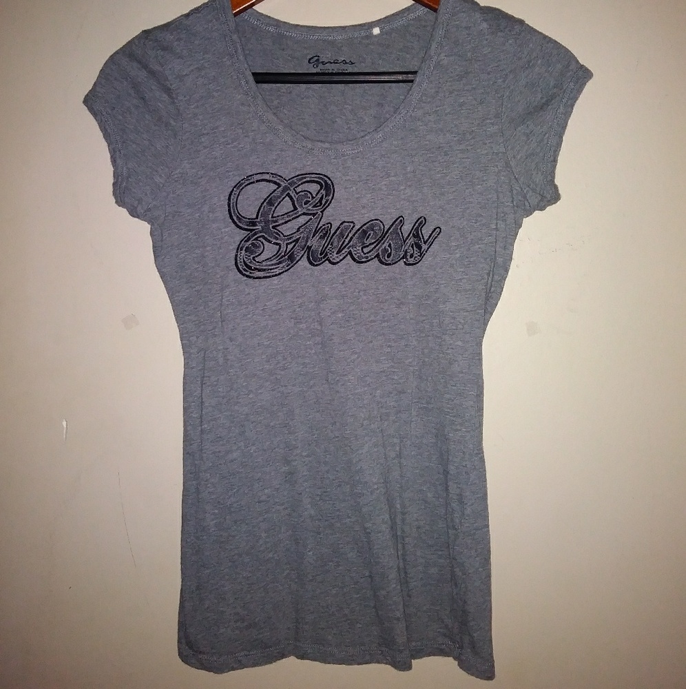 Guess shirt glitter lace logo