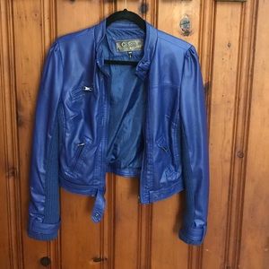 Blue Faux leather jacket