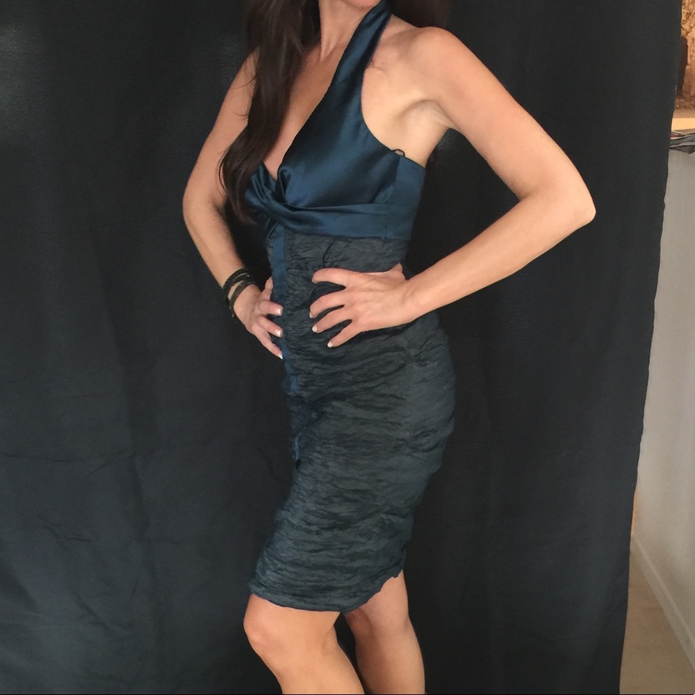 Nicole Miller Silk Metal techno dress