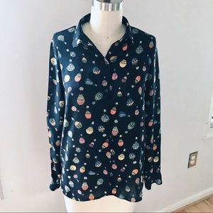 Zara Hot Air Balloon Button Down Top
