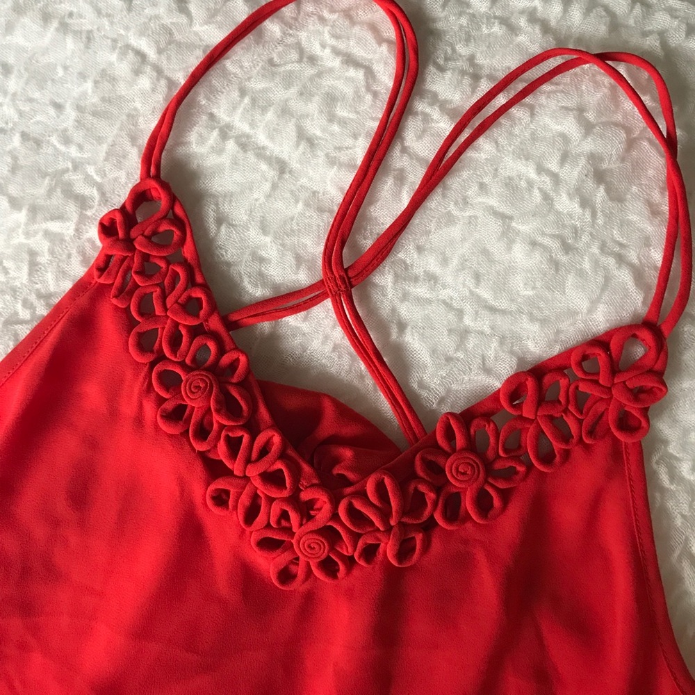 TOPSHOP Top - Red and Black