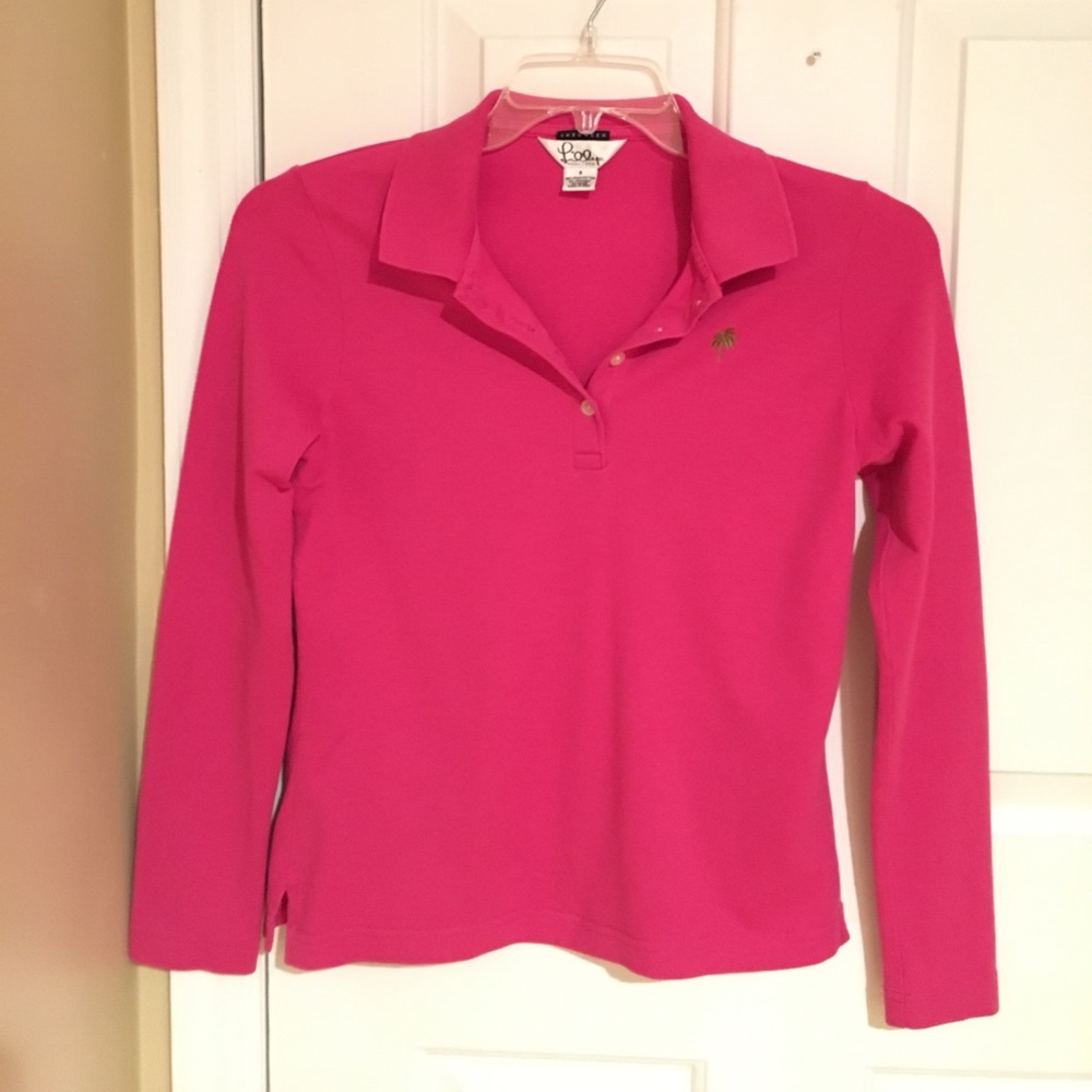 Lilly Pulitzer Pink Long Sleeve Polo -S