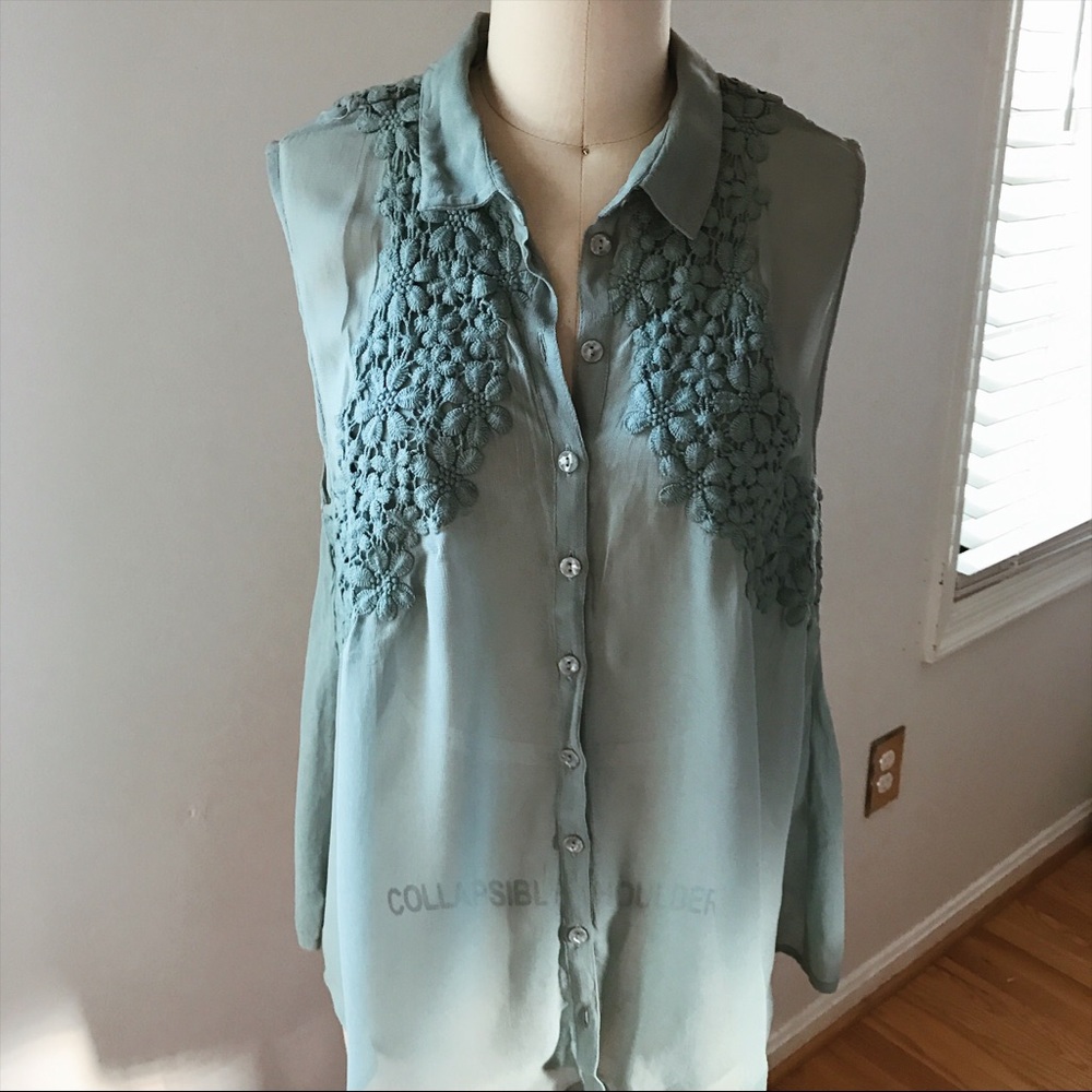 Topshop Embroidered Sleeveless Top Vest