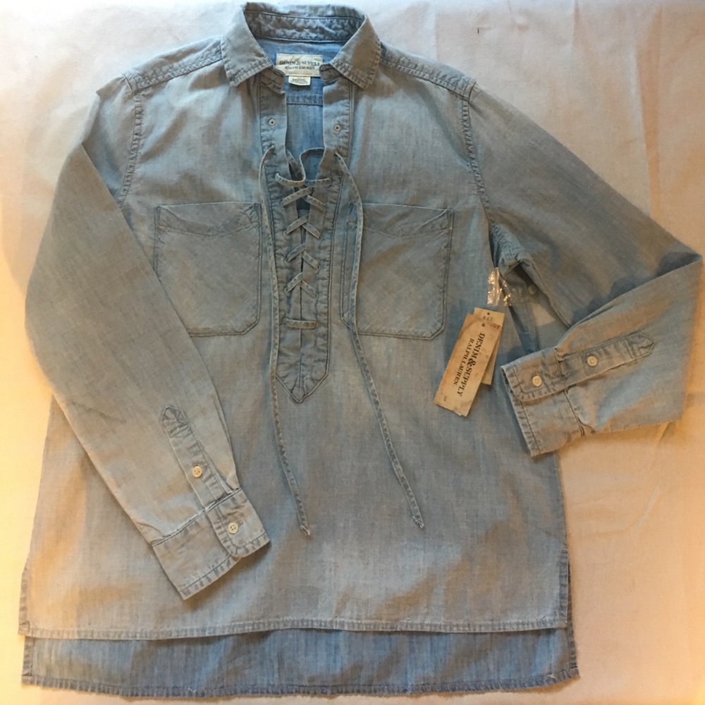 Denim & Supply Ralph Lauren Lace-up Chambray Shirt - Picture 3 of 6