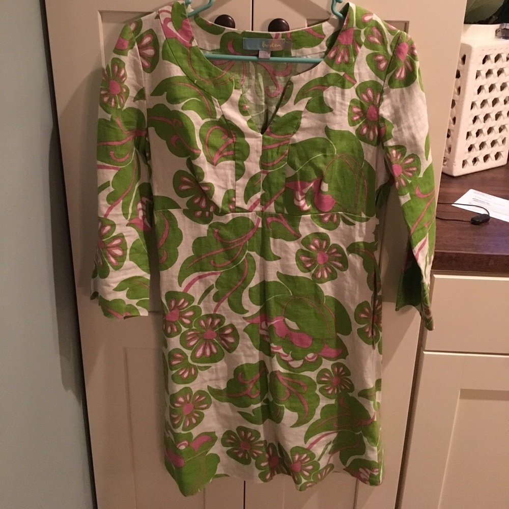 Boden Floral Print Linen Dress