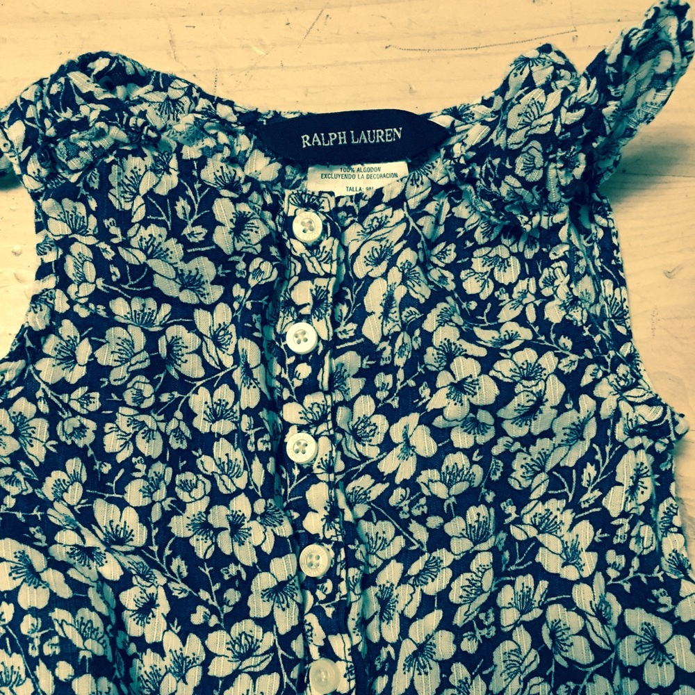 Ralph Lauren summer romper navy flowers 9mo