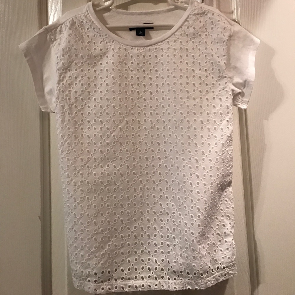 White Eyelet GAP Tee