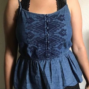 faux denim shirt