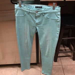Billabong women's light teal skinny jeans size 5