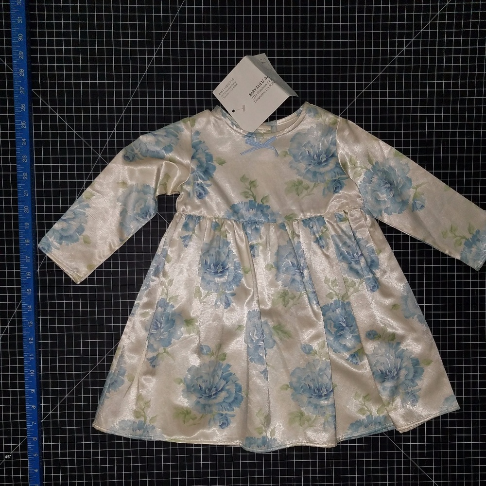Baby Lulu Blue Rose Long Sleeve Dress