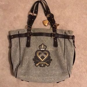 Gray velour Juicy tote bag.