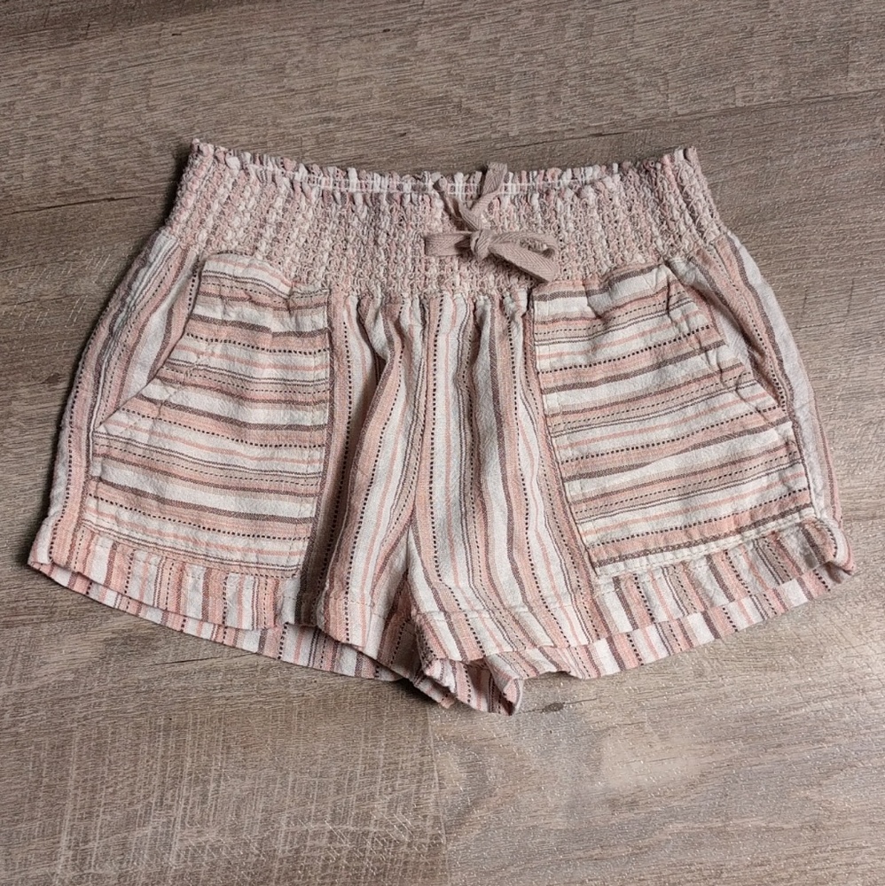Full Tilt Linen Striped Shorts