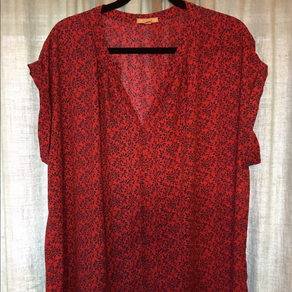 Pleione short sleeve floral blouse, 1X